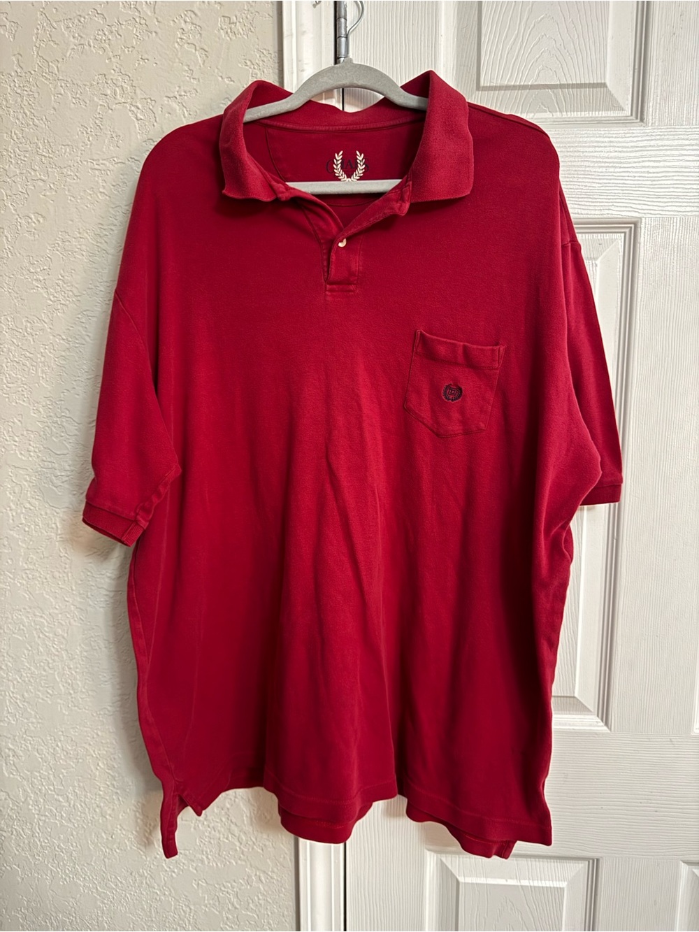 Men's Chaps Red Polo Shirt with Chest Pocket